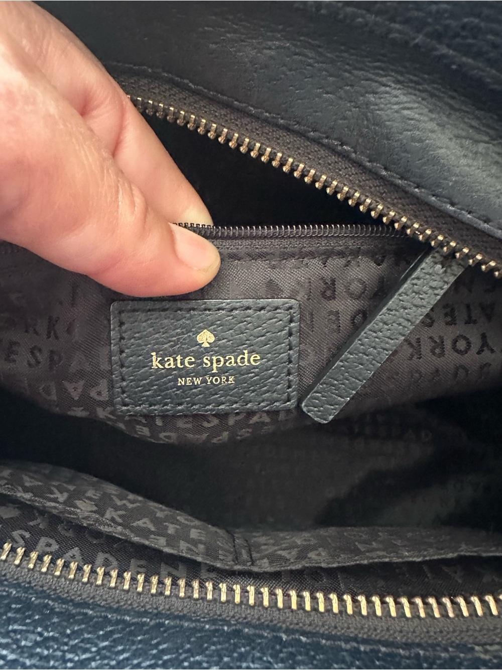 kate spade Black Pebbled Leather Satchel with Matching Wristlet - Picture 6 of 10
